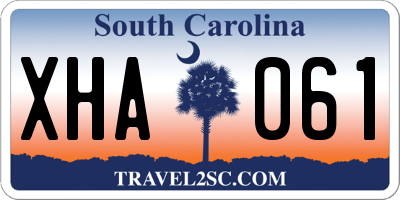 SC license plate XHA061