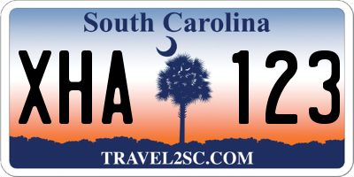 SC license plate XHA123