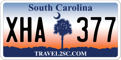 SC license plate XHA377