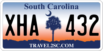 SC license plate XHA432