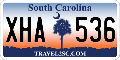 SC license plate XHA536
