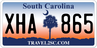 SC license plate XHA865