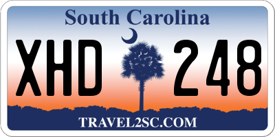 SC license plate XHD248