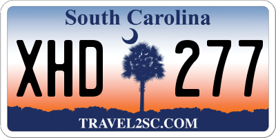 SC license plate XHD277