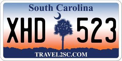 SC license plate XHD523