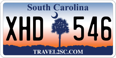 SC license plate XHD546