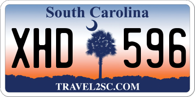 SC license plate XHD596