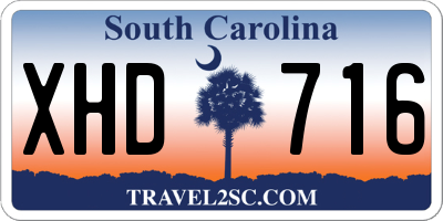 SC license plate XHD716