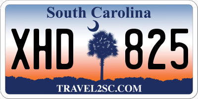 SC license plate XHD825