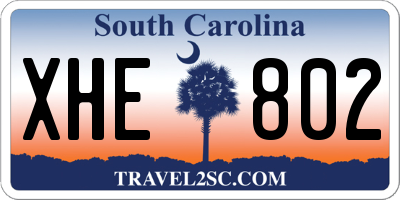SC license plate XHE802
