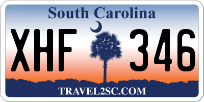 SC license plate XHF346