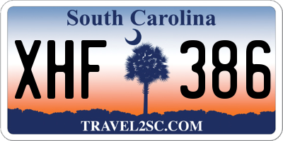 SC license plate XHF386