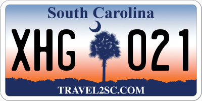 SC license plate XHG021