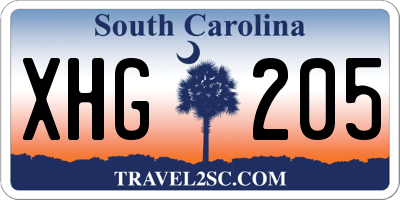 SC license plate XHG205