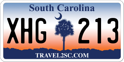 SC license plate XHG213