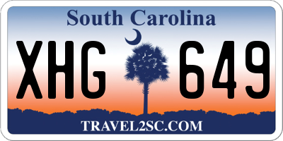 SC license plate XHG649