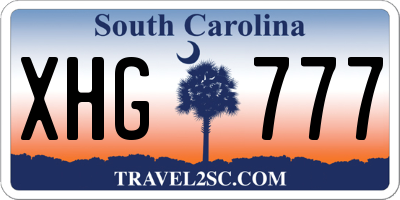 SC license plate XHG777
