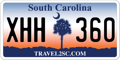 SC license plate XHH360