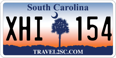 SC license plate XHI154
