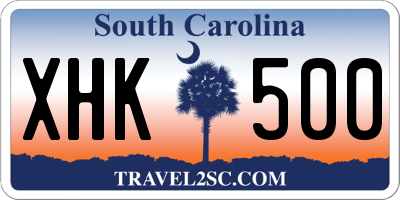 SC license plate XHK500