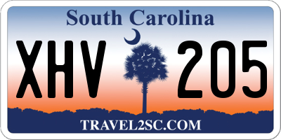 SC license plate XHV205