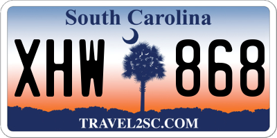 SC license plate XHW868