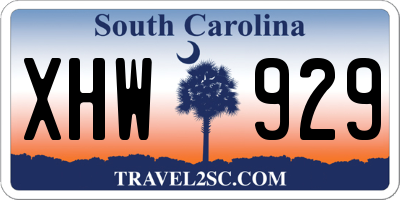 SC license plate XHW929