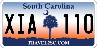 SC license plate XIA110