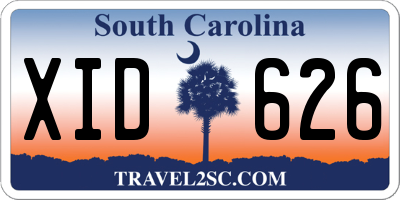SC license plate XID626