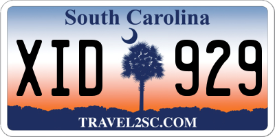 SC license plate XID929