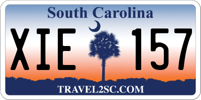 SC license plate XIE157