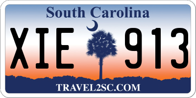 SC license plate XIE913