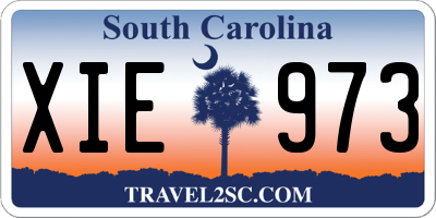 SC license plate XIE973