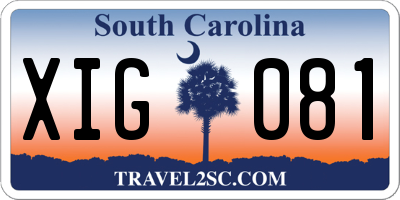 SC license plate XIG081