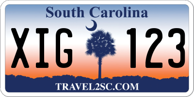 SC license plate XIG123