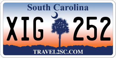 SC license plate XIG252