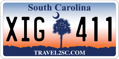 SC license plate XIG411