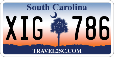 SC license plate XIG786