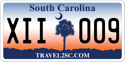 SC license plate XII009