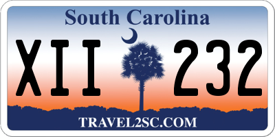 SC license plate XII232
