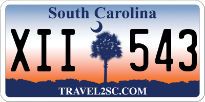 SC license plate XII543