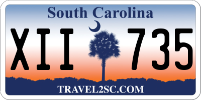 SC license plate XII735