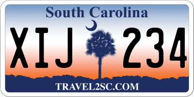 SC license plate XIJ234