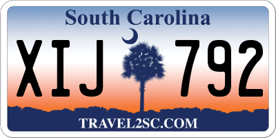 SC license plate XIJ792