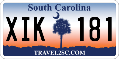 SC license plate XIK181