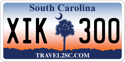 SC license plate XIK300