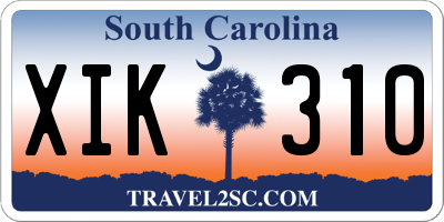 SC license plate XIK310