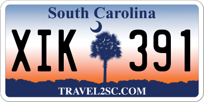 SC license plate XIK391