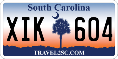 SC license plate XIK604