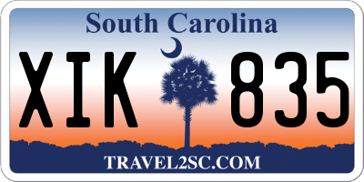 SC license plate XIK835
